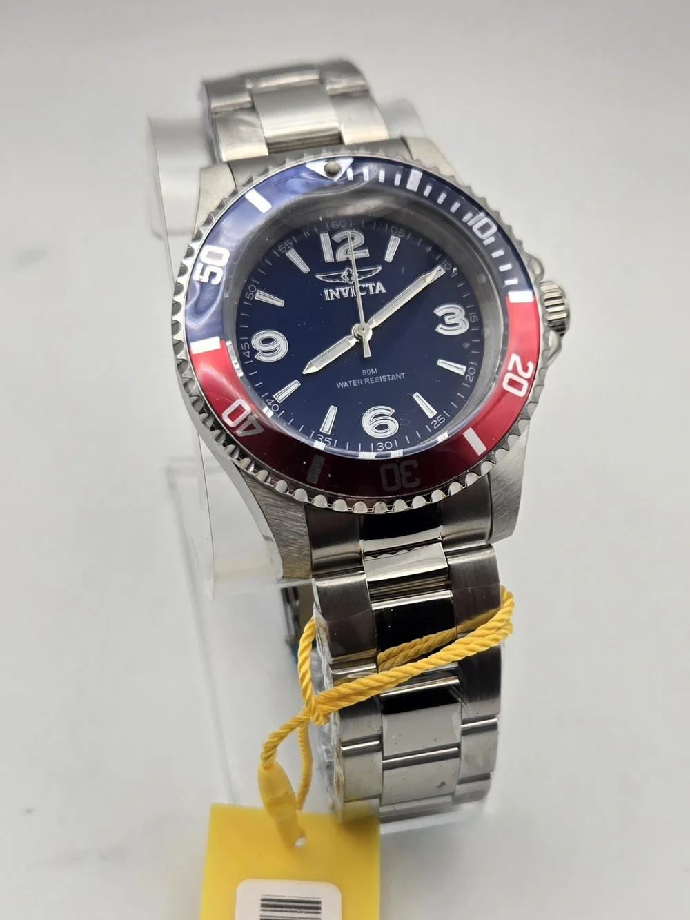 Invicta 69482 Men's Quartz Watch Blue Dial Red Rowan Pepsi Stainless Steel New